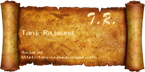 Tani Rajmund névjegykártya